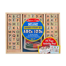 Load image into Gallery viewer, Deluxe Wooden Stamp Set - ABCs 123s
