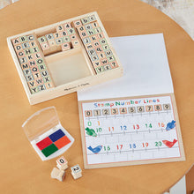 Cargar imagen en el visor de la galería, Deluxe Wooden Stamp Set - ABCs 123s
