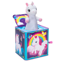 Load image into Gallery viewer, POP &amp; GLOW UNICORN JACK IN THE BOX
